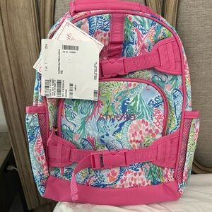 NWT Lilly Pulitzer x Pottery Barn Kids backpack with the he name “Amelia”